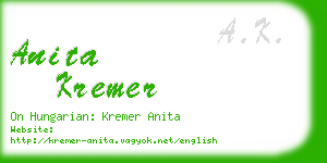 anita kremer business card